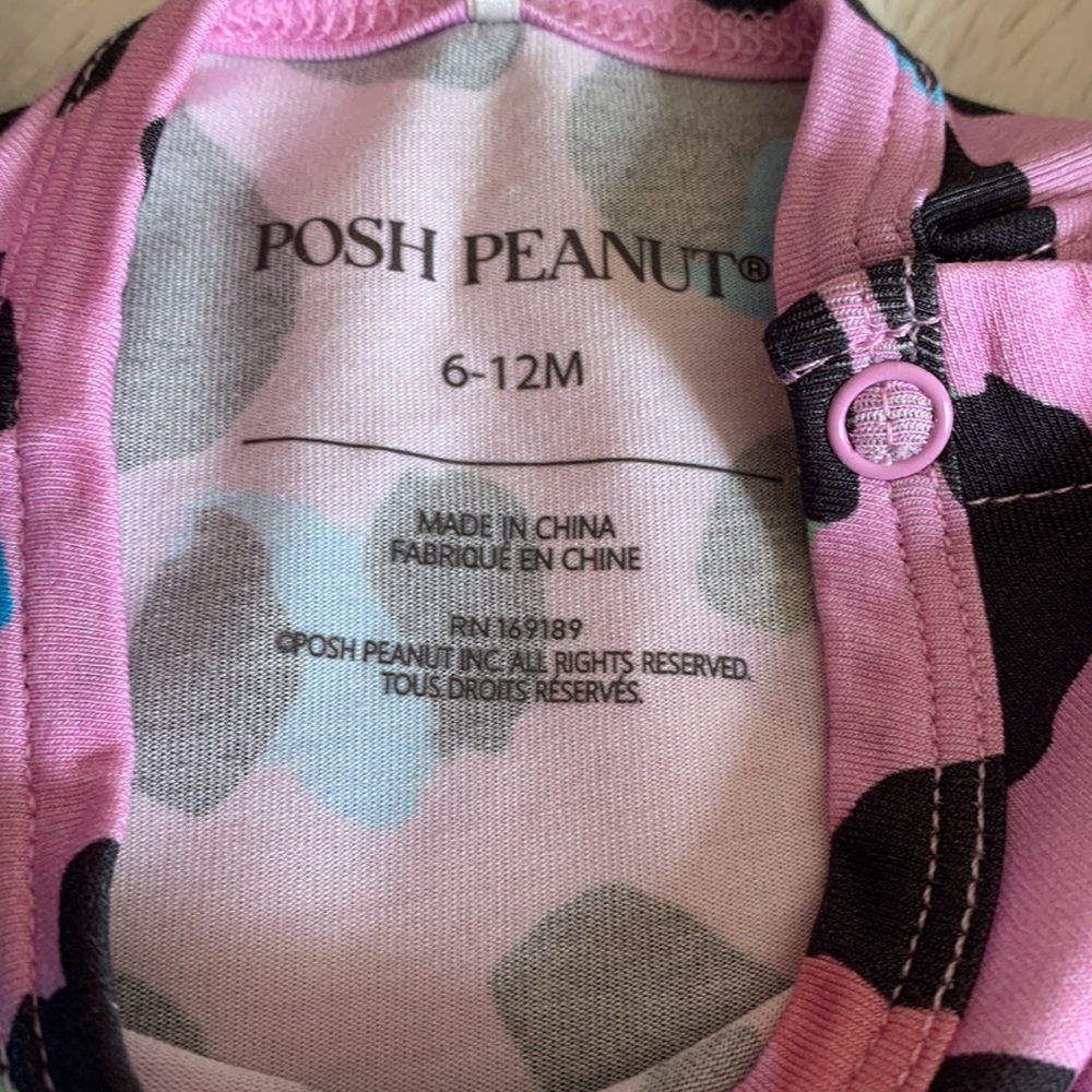 NWT Posh Peanut Electric Leopard Ruffle Bodysuit Dress 6-12M Purple - Picture 7 of 8
